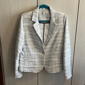 Cabi white and black blazer. Single silver button